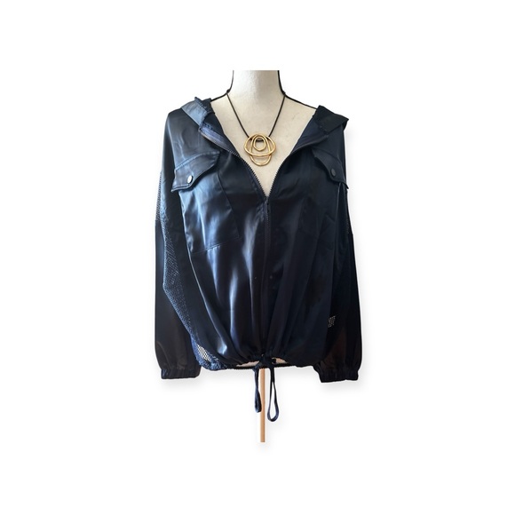 Cals Jackets & Blazers - Women's Dark Blue Hooded Jacket
